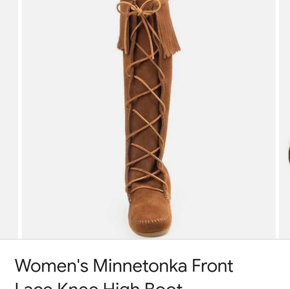Minnetonka knee high handmade suede boots